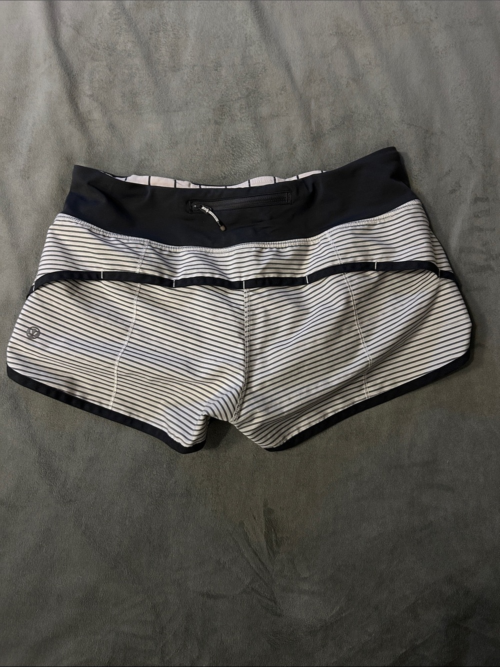 lululemon athletica Black & White Striped Speed Shorts